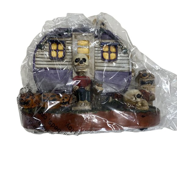 Pumpkin Hollow LED Skeleton Camper Hand Painted Halloween Decor - Picture 3 of 4